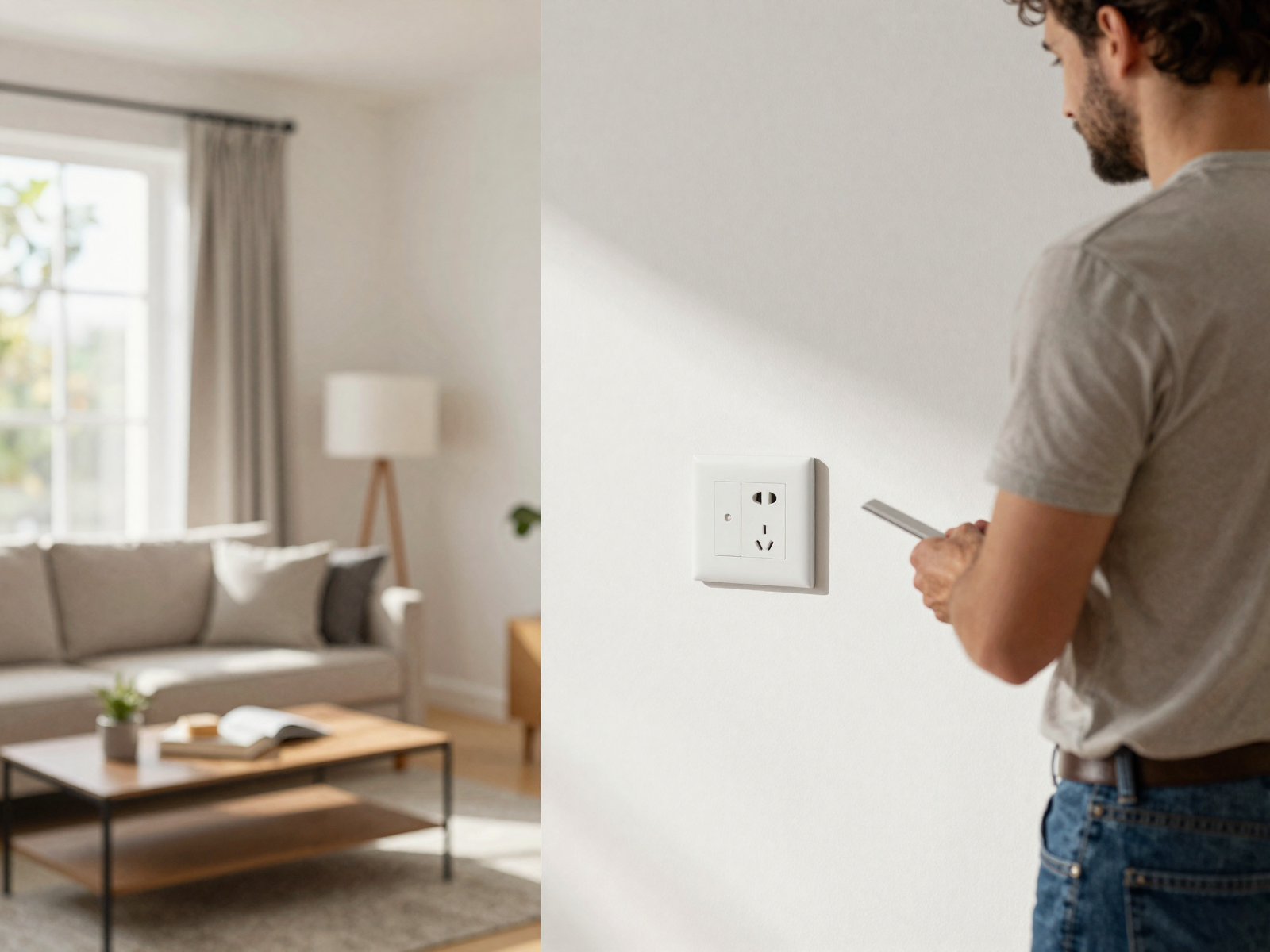 Modern residential electrical outlet installation